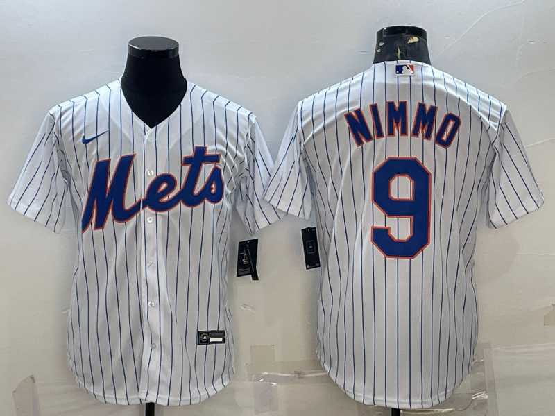 Mens New York Mets #9 Brandon Nimmo White Cool Base Stitched Baseball Jersey->new york mets->MLB Jersey